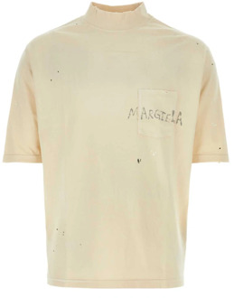 MAISON MARGIELA Ivoor Katoenen T-shirt Maison Margiela , Beige , Heren - Xl,L,S