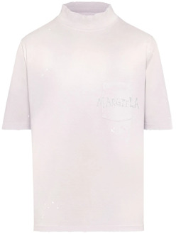 MAISON MARGIELA Klassiek Wit T-Shirt Maison Margiela , Purple , Heren - L,M,S