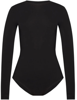 MAISON MARGIELA Lange mouwen bodysuit van stretch gebreide stof Maison Margiela , Black , Dames - M,2Xs