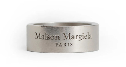 MAISON MARGIELA Logo Gegraveerde Palladium Ring Maison Margiela , Gray , Unisex - 46 Mm,48 Mm,45 Mm,47 MM