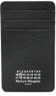 MAISON MARGIELA Portemonnee van zwart leer met handtekeninglogo Maison Margiela , Black , Heren - ONE Size