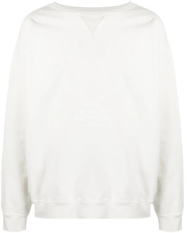 MAISON MARGIELA Premium Katoenen Sweatshirt met Geborduurd Logo Maison Margiela , Beige , Heren - L,M,S