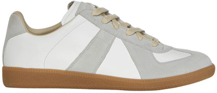 MAISON MARGIELA Replica sneaker van kalfsleer met suède details Wit - 40