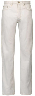 MAISON MARGIELA Slim-Fit Witte Jeans met Asymmetrische Zak Maison Margiela , White , Heren - W30,W31