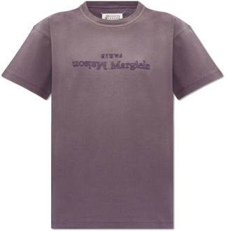 MAISON MARGIELA T-shirt met logo Maison Margiela , Purple , Dames - Xl,L,M,S,Xs
