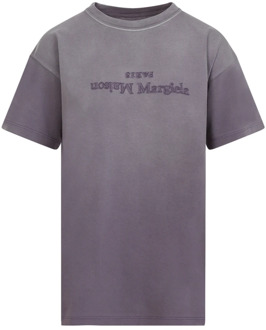 MAISON MARGIELA Upgrade je casual garderobe met deze Aubergine T-shirt Maison Margiela , Gray , Dames - M,Xs