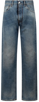 MAISON MARGIELA Versleten Straight Leg Jeans Maison Margiela , Blue , Heren - W31
