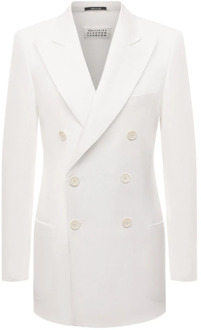 MAISON MARGIELA Witte Katoenen Blazer voor Dames Maison Margiela , White , Dames - S