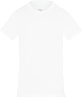 MAISON MARGIELA Witte Katoenen Crew Neck T-Shirt Maison Margiela , White , Dames - L,Xs