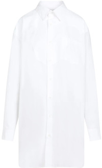 MAISON MARGIELA Witte Katoenen Overhemd met Puntkraag Maison Margiela , White , Dames - Xs,2Xs