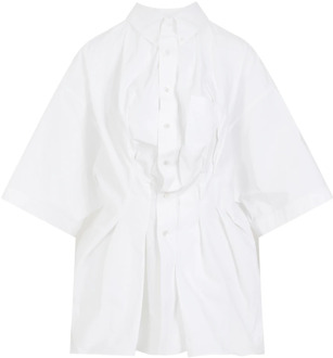 MAISON MARGIELA Witte Katoenen Overhemd Puntkraag Maison Margiela , White , Dames - XS
