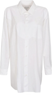 MAISON MARGIELA Witte Katoenen Poplin Overhemd Maison Margiela , White , Dames - S,Xs,2Xs