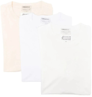 MAISON MARGIELA Witte Katoenen T-shirts Pak van Drie Maison Margiela , Multicolor , Heren - Xl,L,M,S