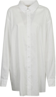 MAISON MARGIELA Witte Oversized Overhemd met Lange Mouwen Maison Margiela , White , Heren