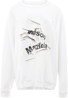 MAISON MARGIELA Witte Oversized Sweatshirt Maison Margiela , White , Dames
