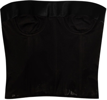 MAISON MARGIELA Zwart katoenen mesh onderborst corset Maison Margiela , Black , Dames - M,S,Xs,2Xs