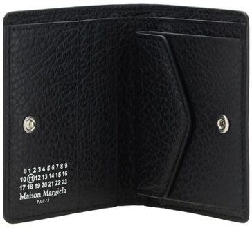MAISON MARGIELA Zwarte Kalfsleren Bos Taurus Portemonnee - maat