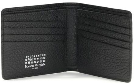 MAISON MARGIELA Zwarte Kalfsleren Bos Taurus Portemonnee - maat