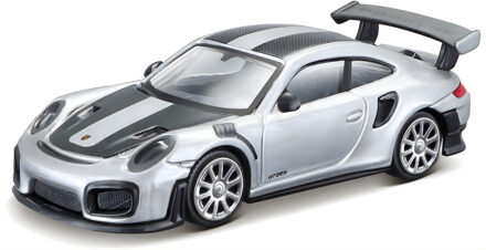 Maisto Modelauto - Porsche 911 - zilver/zwart - 7 x 3 cm - schaalmodel