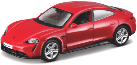 Maisto Modelauto - Porsche Taycan - rood - 7,5 x 3,5 cm