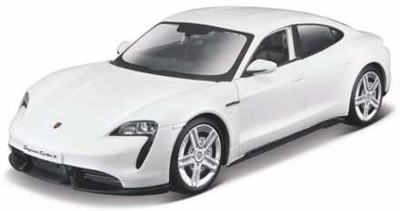 Maisto Modelauto - Porsche Taycan - wit - 7,5 x 3,5 cm