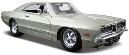 Maisto Modelauto/speelgoedauto Dodge Charger R/T 1969 - zilver - schaal 1:24