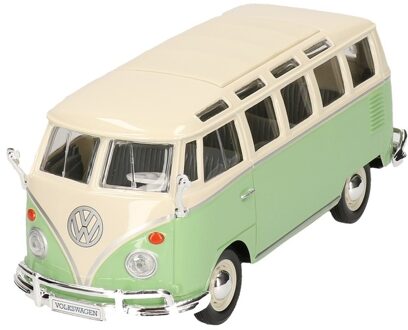 Maisto Modelauto Volkswagen T1 - Samba - groen - schaal 1:24 - schaalmodel speelgoed