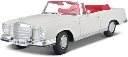 Maisto Schaalmodel Mercedes 280SE cabriolet 1:18 - Speelgoed auto's Crème