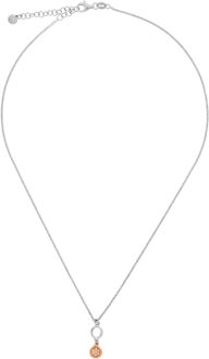 'Maite' Dames 925 Sterling Zilveren Ketting met Hanger - Zilver/Roze ZK-7376 Zilver en roségoud