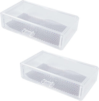 Make- 2x -up organizer - 1 compartimenten bakje - transparant - kunststof - 18 x 12 x 5 cm