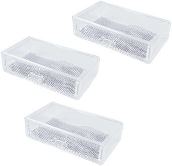 Make- 3x -up organizer - 1 compartimenten bakje - transparant - kunststof - 18 x 12 x 5 cm