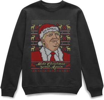 Make Christmas Great Again Donald Trump Christmas Jumper - Black - XXL Zwart