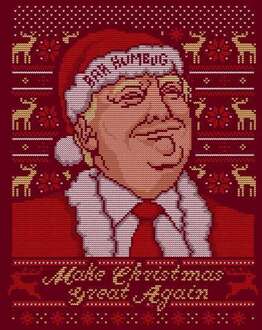 Make Christmas Great Again Donald Trump Christmas Jumper - Burgundy - S Wijnrood