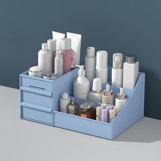 Make Drawers Organizer Box Sieraden Lippenstift Opbergdozen Organizzatore Cassetti Container Make Up Case Cosmetische Container blauw
