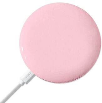 Make-up Cosmetische Opvouwbare Draagbare Compacte Pocket Spiegel met Led-verlichting Lampen Candy Kleur USB opladen draagbare ABS Spiegel wit