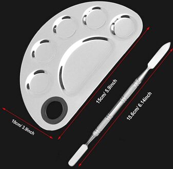 Make-Up Mengen Palet Rvs Cosmetische Palet Professionele Nail-Art Palet Met Spatel Tool