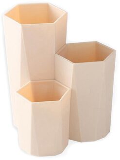 Make-Up Nagellak Organisatoren Pen Houder Rack Cosmetische Borstel Opbergdoos Cosmetische Houder Make Up Gereedschap Producten abrikoos