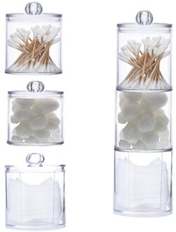 Make-Up Opbergdoos Acryl Ronde Cosmetische Organizer Box Katoen Multifunctionele Pad Organisator Sieraden Opbergdoos Potten Houder stijl 3