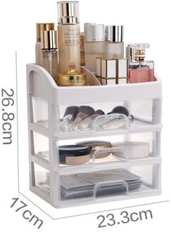 Make-Up Organisator Voor Cosmetische Grote Capaciteit Cosmetische Opbergdoos Organizer Desktop Sieraden Nagellak Make Drawer Container 3 laag Drawer