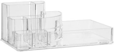Make-up organizer 9 vakken rechthoek 17,5 x 9,5 cm van kunststof - Make-up dozen Transparant