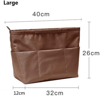 Make-Up Organizer Bag Nylon Reizen Purse Organizer Insert Cosmetiqueras Fit Grote Luxe Handtassen koffie groot nieuw