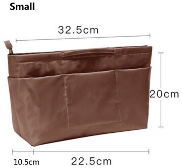 Make-Up Organizer Bag Nylon Reizen Purse Organizer Insert Cosmetiqueras Fit Grote Luxe Handtassen koffie klein nieuw