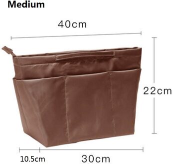 Make-Up Organizer Bag Nylon Reizen Purse Organizer Insert Cosmetiqueras Fit Grote Luxe Handtassen koffie medium nieuw