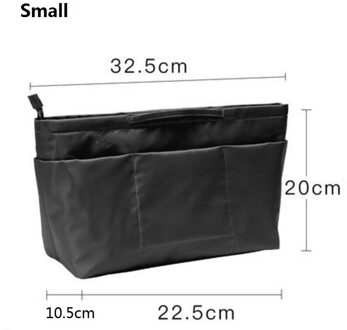 Make-Up Organizer Bag Nylon Reizen Purse Organizer Insert Cosmetiqueras Fit Grote Luxe Handtassen zwart klein nieuw