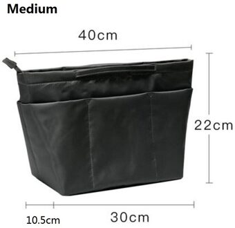 Make-Up Organizer Bag Nylon Reizen Purse Organizer Insert Cosmetiqueras Fit Grote Luxe Handtassen zwart medium nieuw