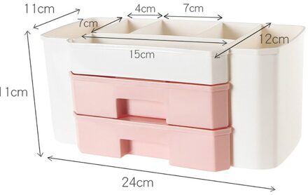 Make-Up-Organizer Grote Make Holder Nail-Polish Organizer Badkamer Slaapkamer Opbergdoos Kantoor Diversen Make Up Container Dozen roze