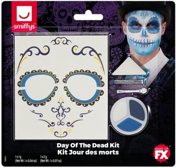 Make-up set Day of the Dead blauw wit