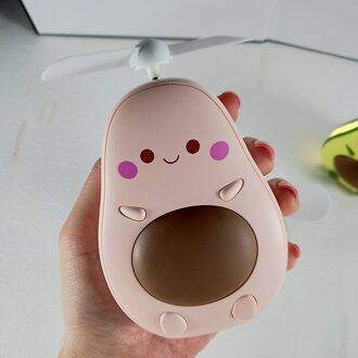 Make-Up Spiegel Draagbare Avocado Vorm Handheld Mini Luchtkoeler Ventilator Met Licht Invullen Spiegel Usb Drie Manier Vullen Licht Maken-Up Spiegel 2