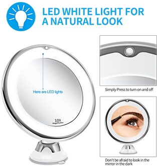 Make-Up Spiegel Met 10X Lichten Led Verlichte Draagbare Hand Cosmetische Vergroting Light Up Spiegels Lustro Led Spiegelgalerij Vip