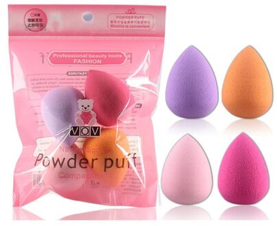 Make-Up Spons 4 Stks/pak Makeup Beauty Foundation Buffer Puff Set Droge En Natte Spons Poederdons Kalebas-Vormige -Vormige Water drop-vormig